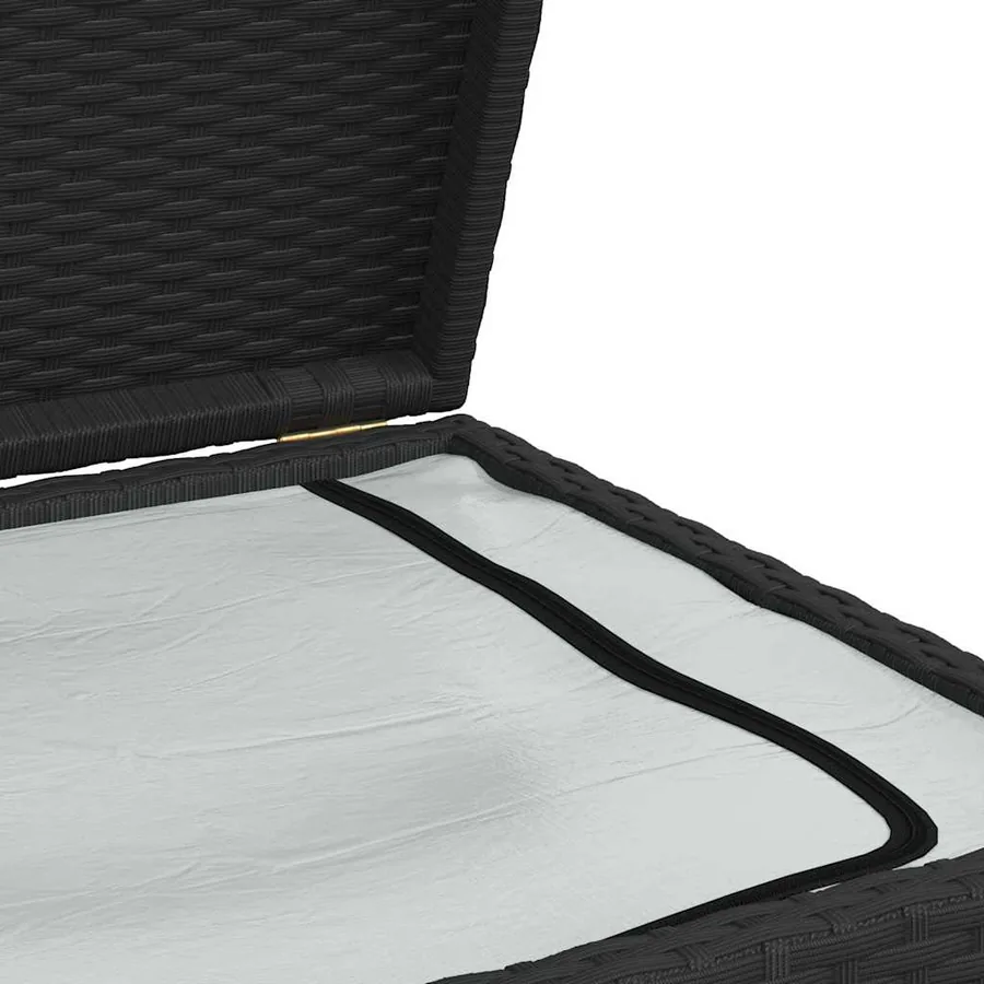 Boîte de rangement de jardin noir 120x50x60 cm résine tressée - 10