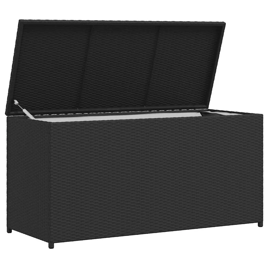 Boîte de rangement de jardin noir 120x50x60 cm résine tressée - 5