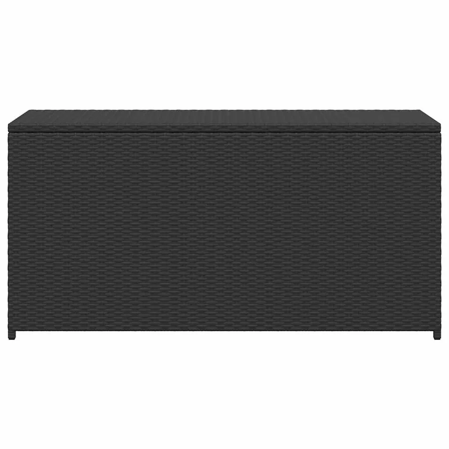 Boîte de rangement de jardin noir 120x50x60 cm résine tressée - 6