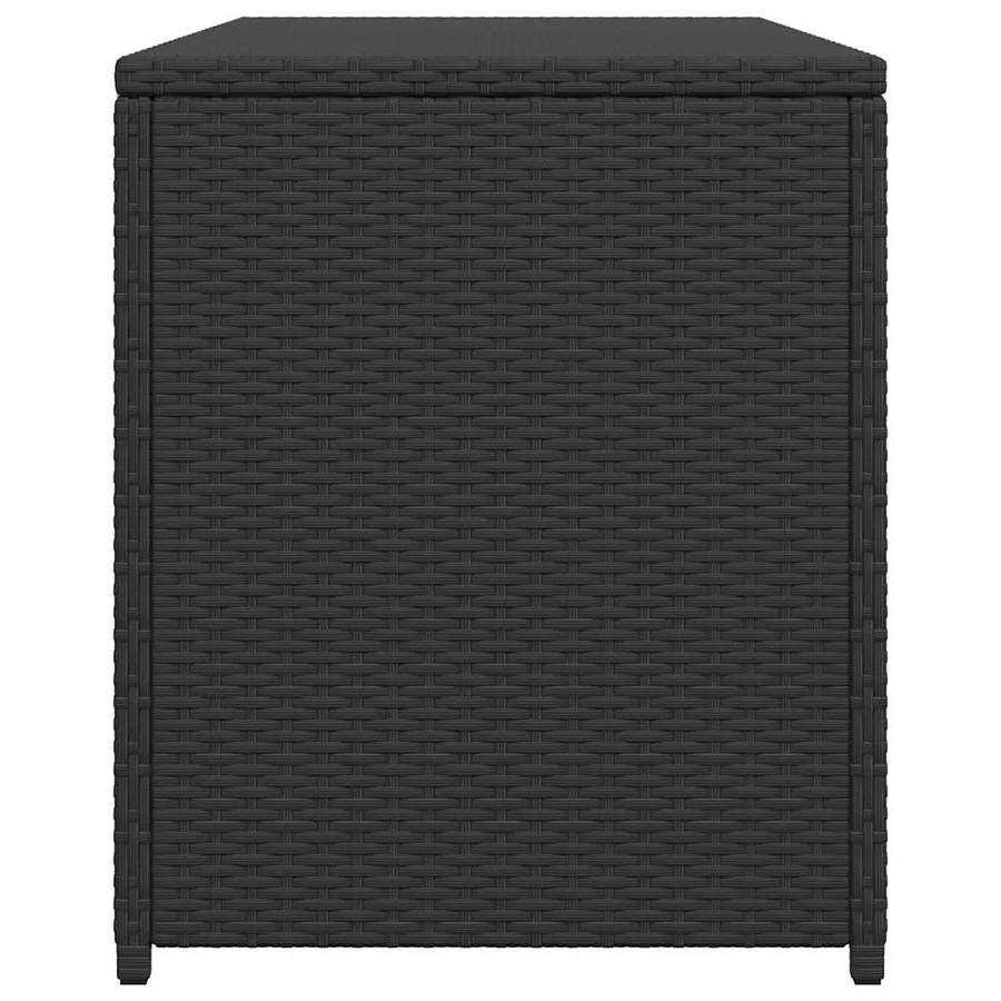 Boîte de rangement de jardin noir 120x50x60 cm résine tressée - 7