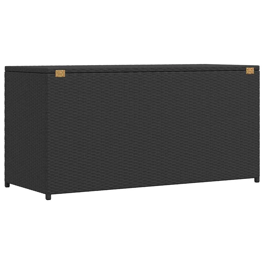 Boîte de rangement de jardin noir 120x50x60 cm résine tressée - 8