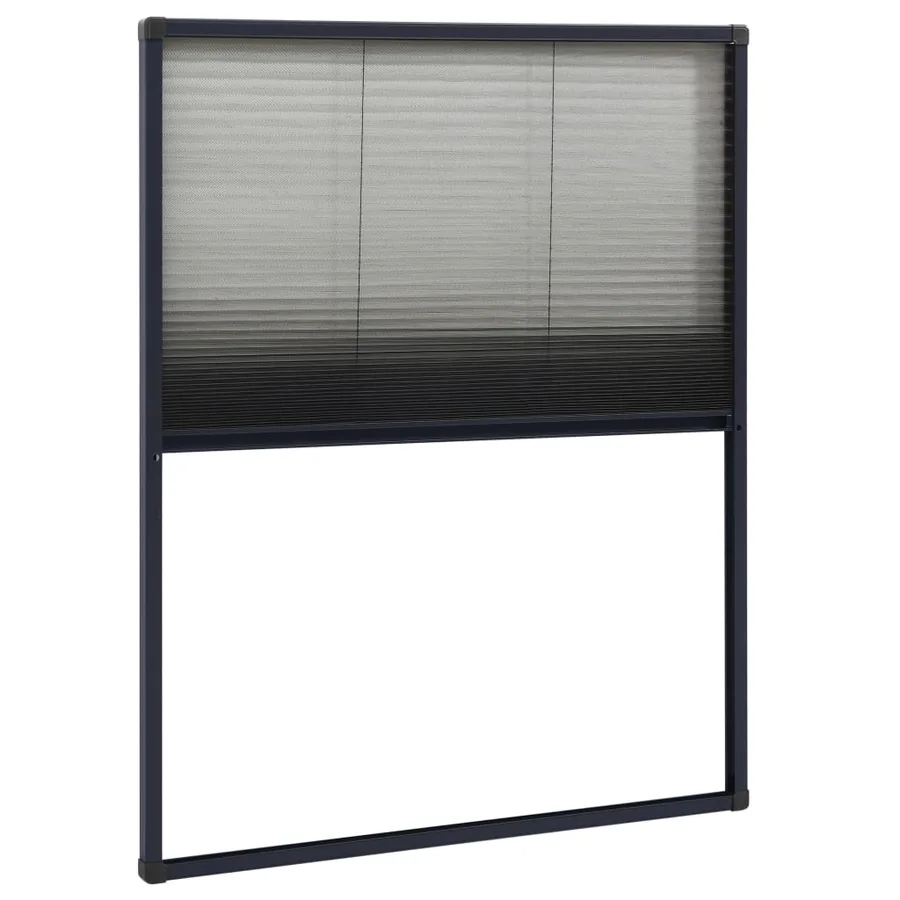 Moustiquaire plissée pour fenêtre Aluminium Anthracite 60x80 cm - 2