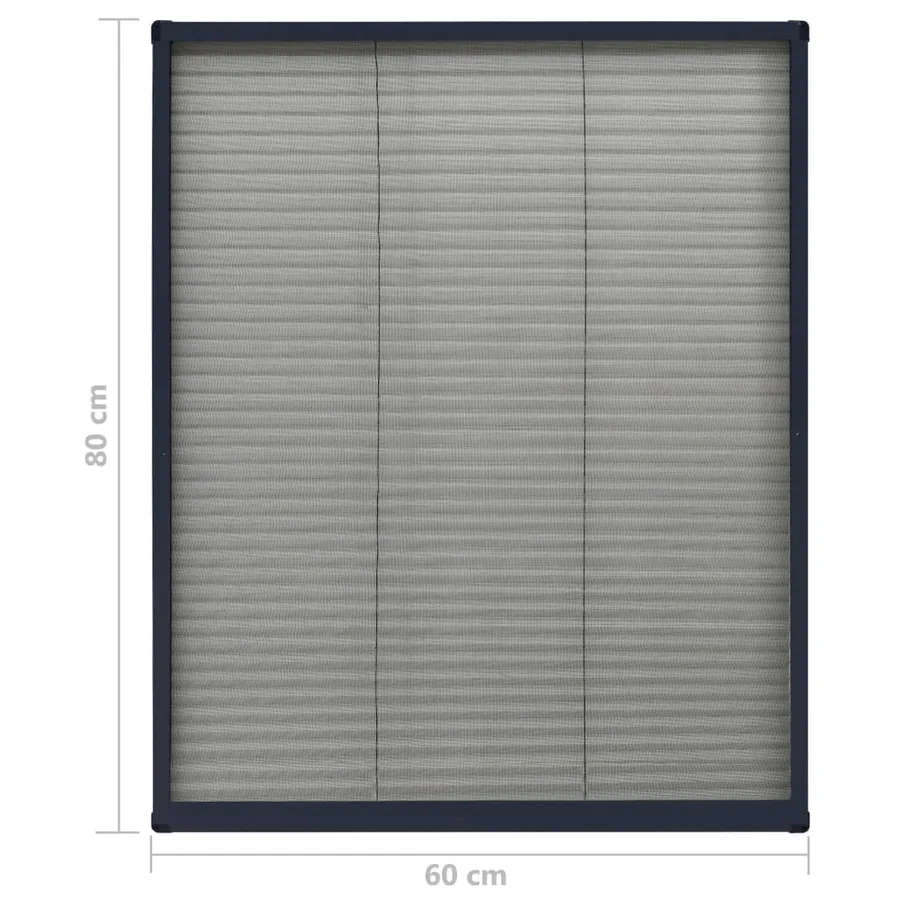 Moustiquaire plissée pour fenêtre Aluminium Anthracite 60x80 cm - 7