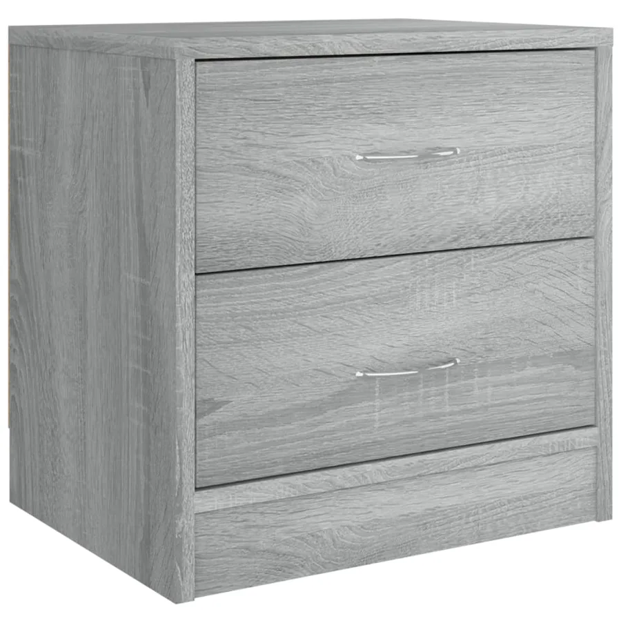 Table de chevet sonoma gris 40x30x40 cm bois d'ingénierie - 2