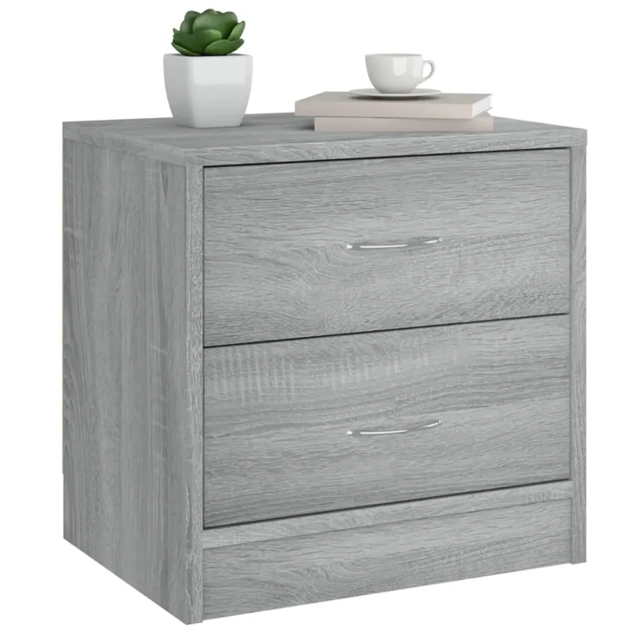 Table de chevet sonoma gris 40x30x40 cm bois d'ingénierie - 3