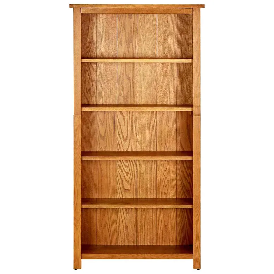 Bibliothèque à 5 étagères 70x22x140 cm Bois de chêne massif - 2