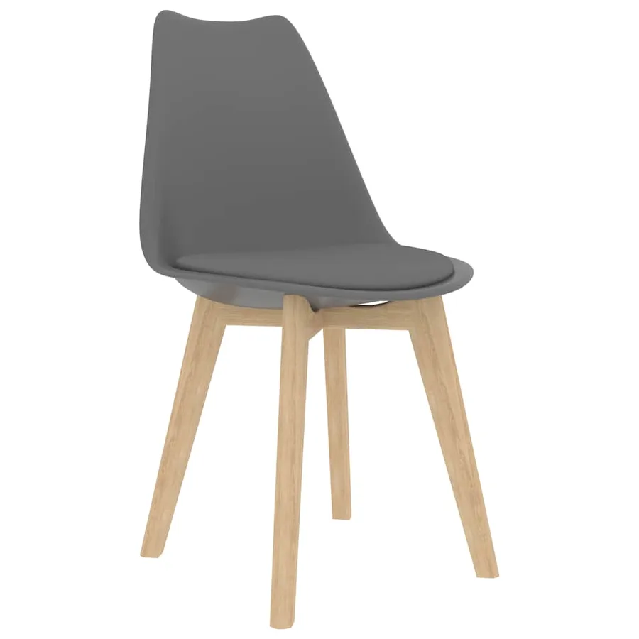 Chaises à manger lot de 4 Gris Plastique - 2