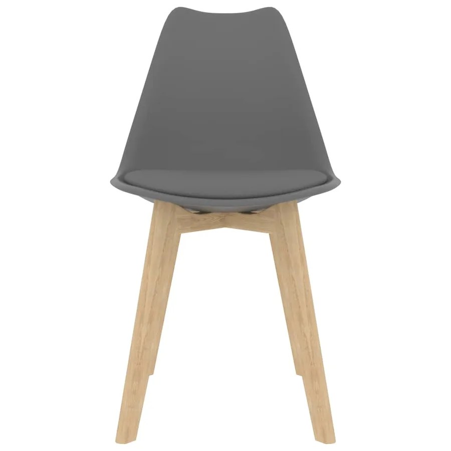 Chaises à manger lot de 4 Gris Plastique - 3