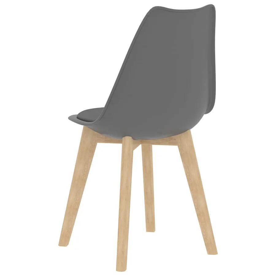 Chaises à manger lot de 4 Gris Plastique - 5
