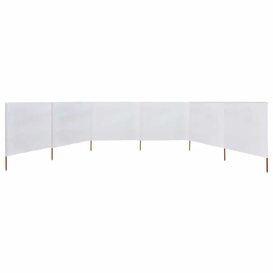 Paravent 6 panneaux Tissu 800 x 120 cm Blanc sable - 3