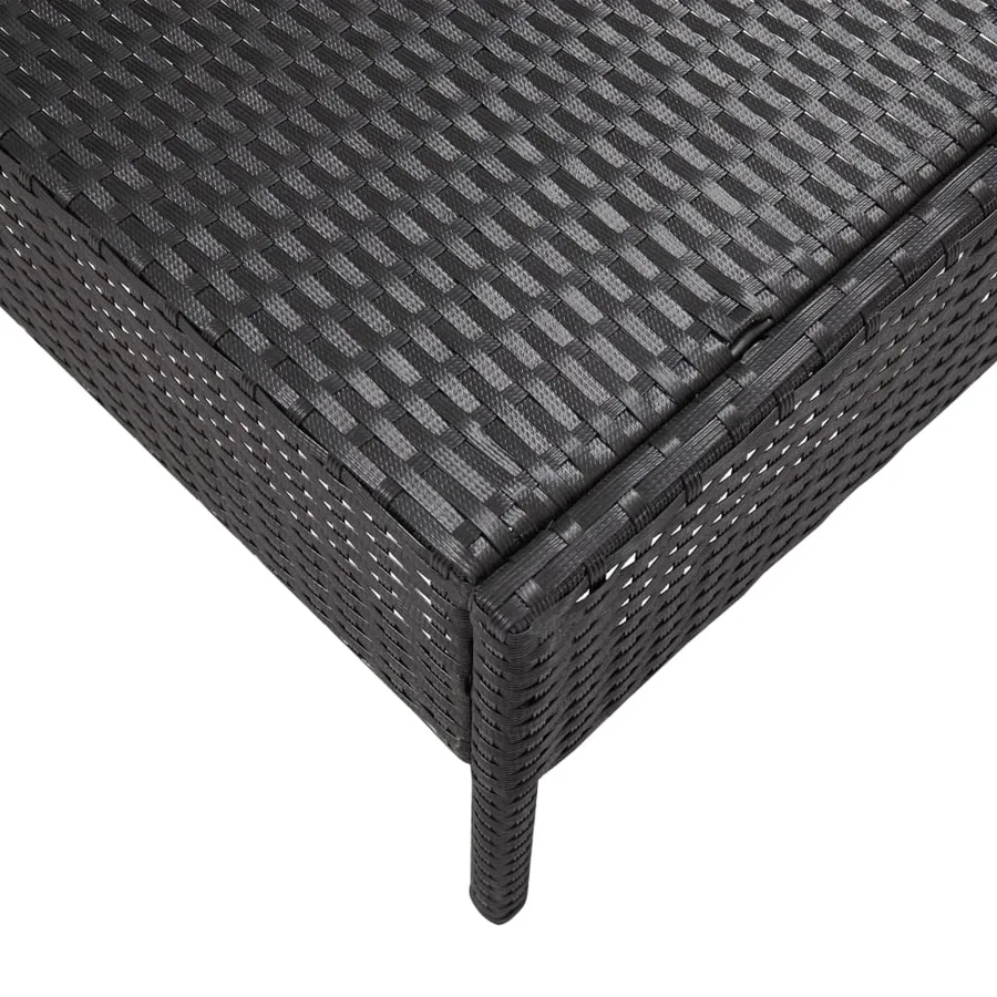 Salon de jardin 5 pcs avec coussins résine tressée noir - 11