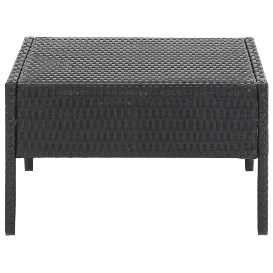 Salon de jardin 5 pcs avec coussins résine tressée noir - 9