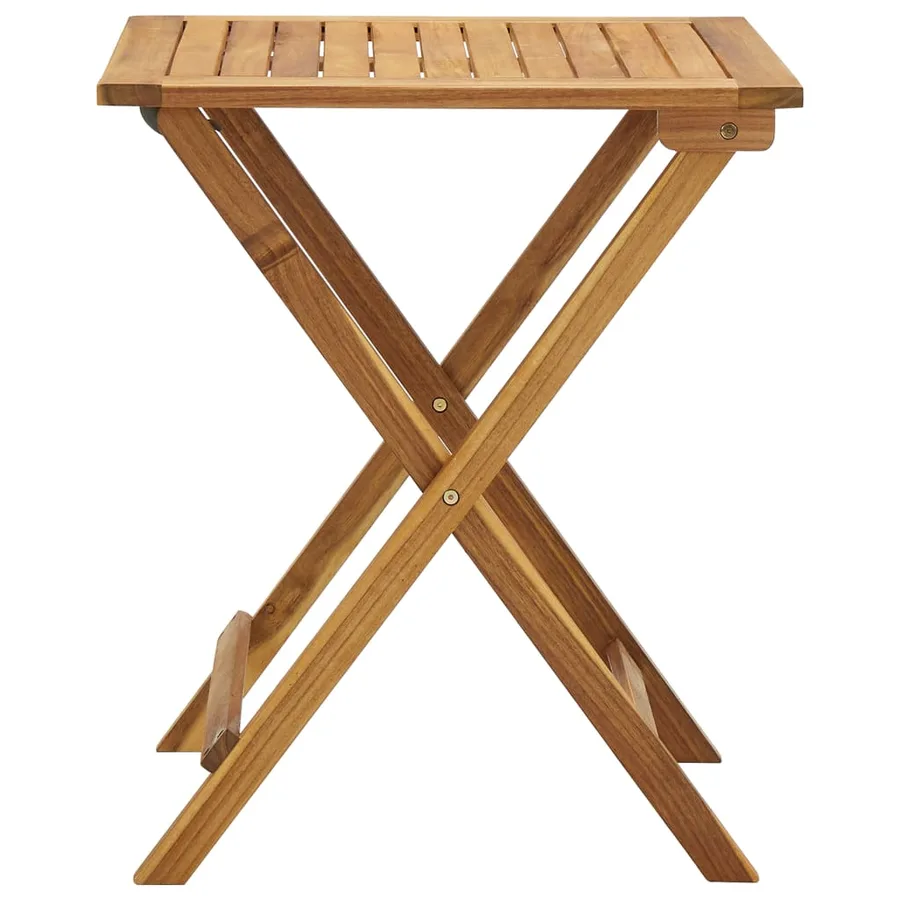 Ensemble de bistro pliable 3 pcs et coussins bois acacia solide - 4