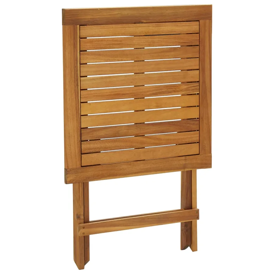 Ensemble de bistro pliable 3 pcs et coussins bois acacia solide - 5