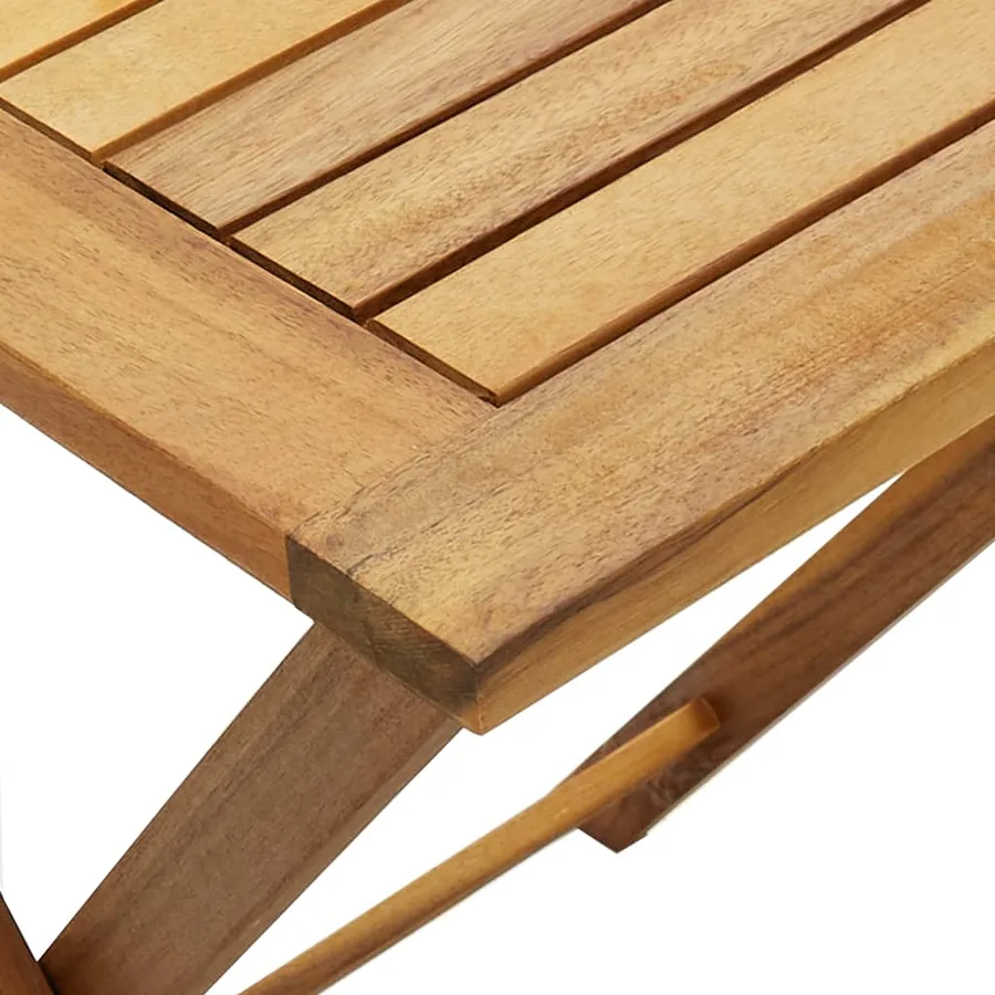 Ensemble de bistro pliable 3 pcs et coussins bois acacia solide - 6