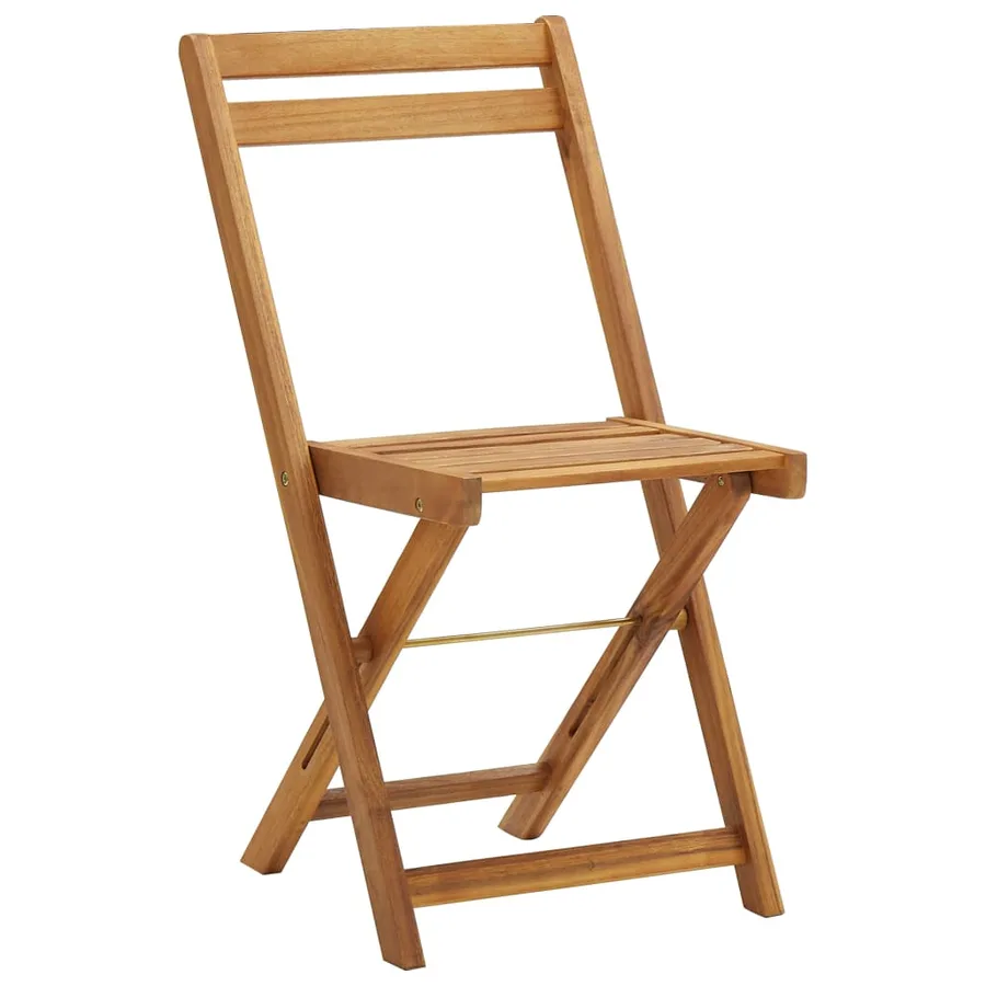 Ensemble de bistro pliable 3 pcs et coussins bois acacia solide - 8