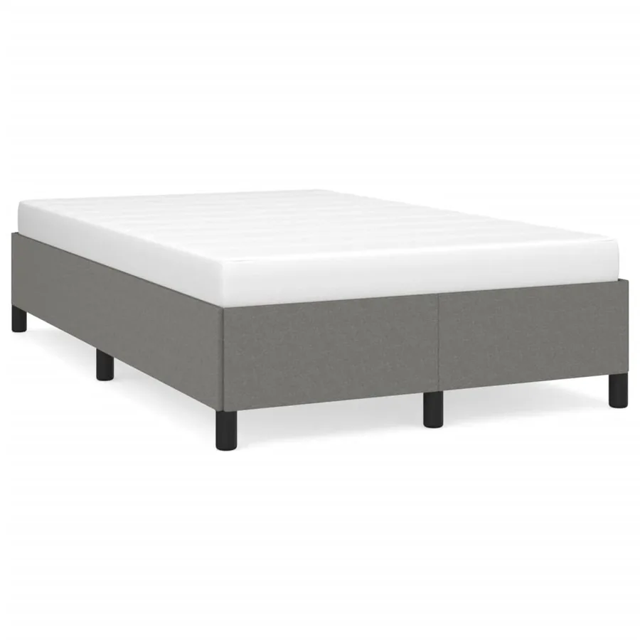 Cadre de lit sans matelas gris foncé 120x200 cm tissu - 2