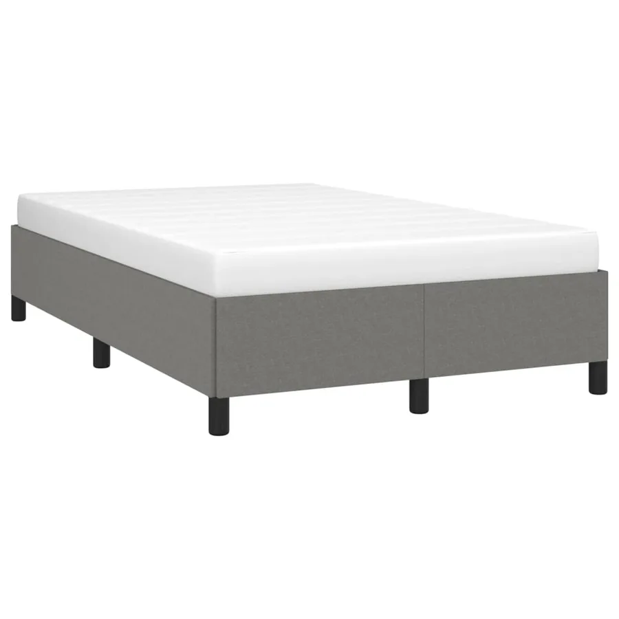 Cadre de lit sans matelas gris foncé 120x200 cm tissu - 4