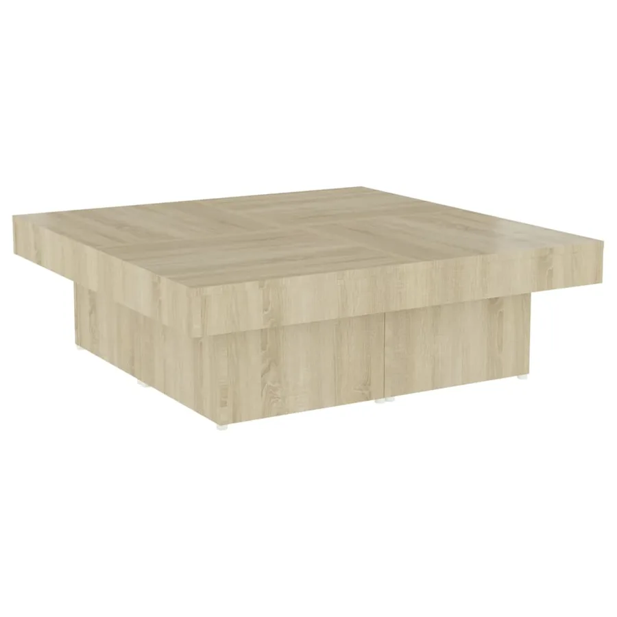 Table basse chêne sonoma 90x90x28 cm bois d'ingénierie - 2