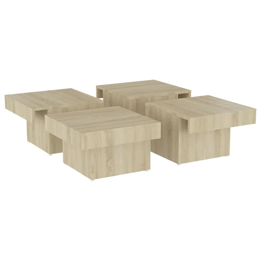 Table basse chêne sonoma 90x90x28 cm bois d'ingénierie - 4