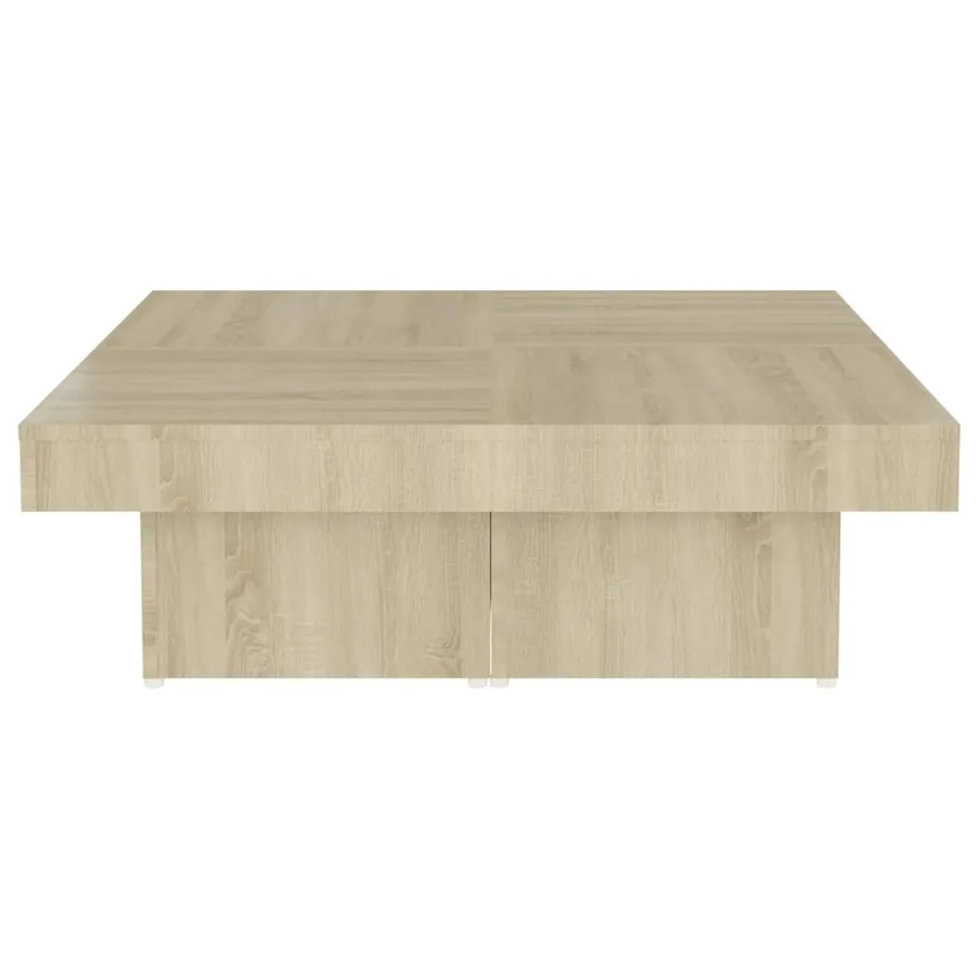 Table basse chêne sonoma 90x90x28 cm bois d'ingénierie - 5