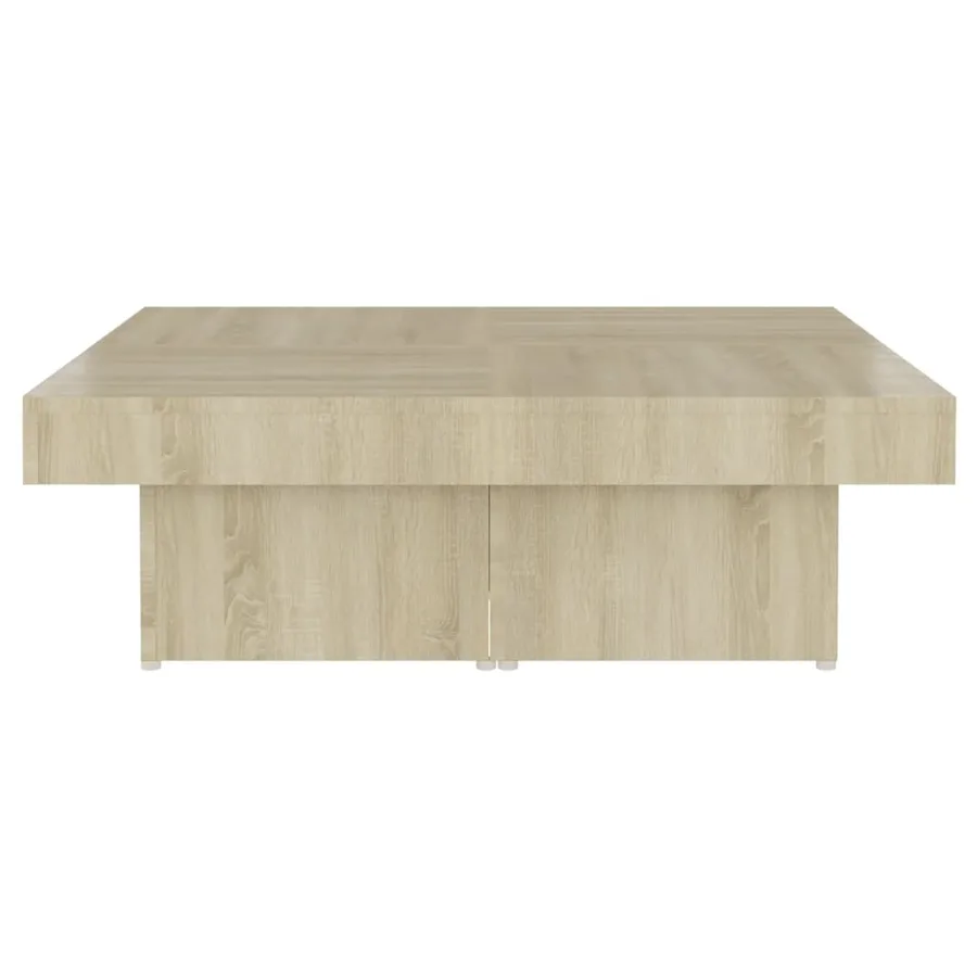 Table basse chêne sonoma 90x90x28 cm bois d'ingénierie - 6