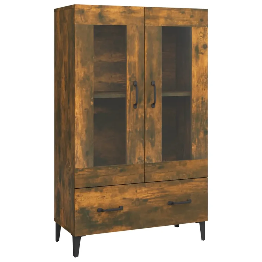 Buffet haut Chêne fumé 70x31x115 cm Bois d'ingénierie - 2