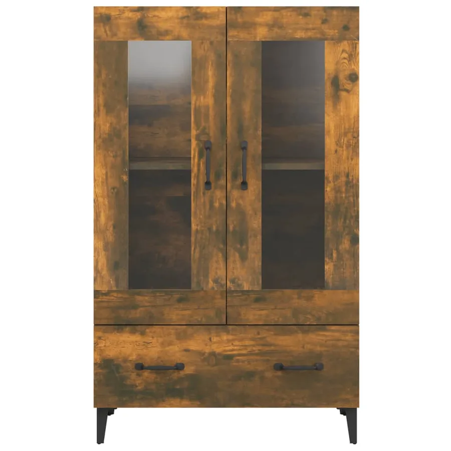 Buffet haut Chêne fumé 70x31x115 cm Bois d'ingénierie - 5