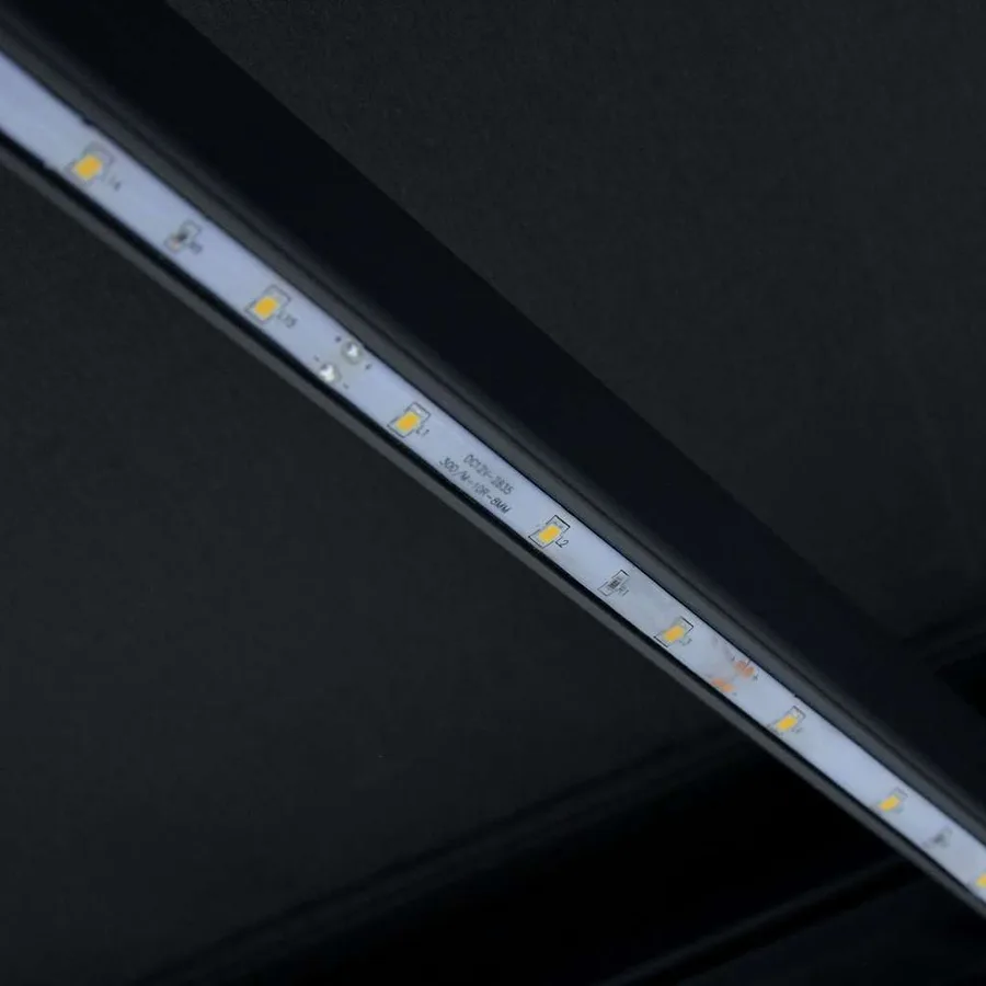 Auvent manuel rétractable avec LED 350x250 cm Anthracite - 11
