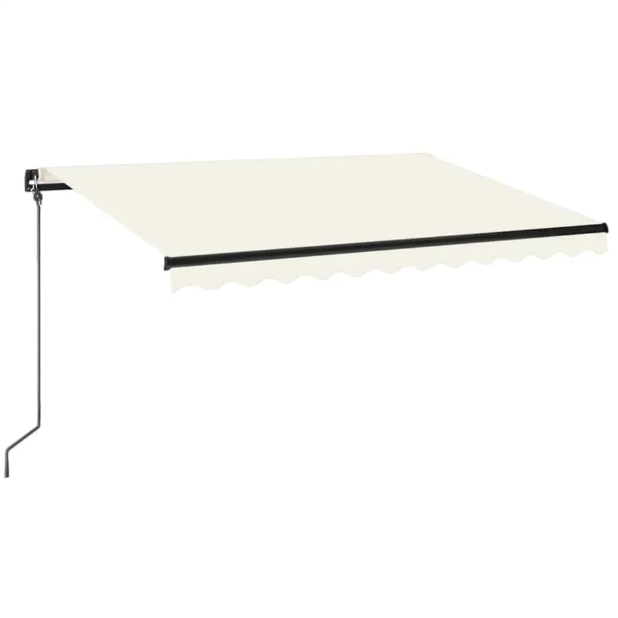 Auvent manuel rétractable avec LED 350x250 cm Crème - 2
