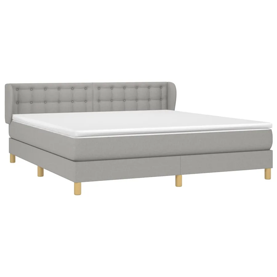 Sommier à lattes de lit avec matelas Gris clair 160x200cm Tissu - 3