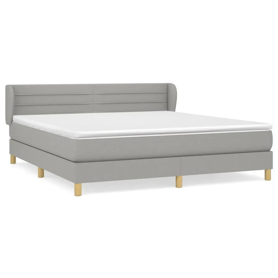 Sommier à lattes de lit avec matelas Gris clair 160x200cm Tissu - 2