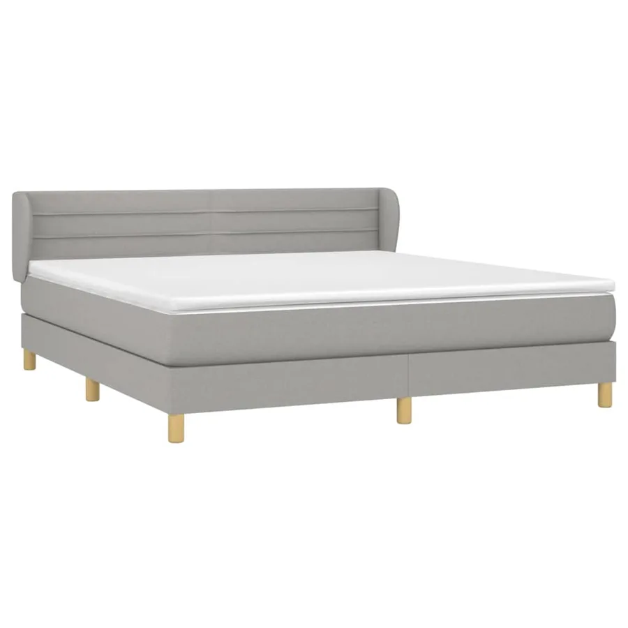 Sommier à lattes de lit avec matelas Gris clair 160x200cm Tissu - 3