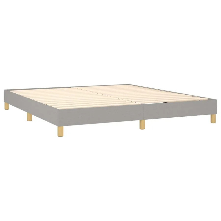 Sommier à lattes de lit avec matelas Gris clair 160x200cm Tissu - 4