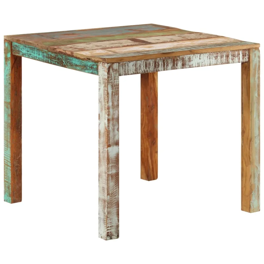 Table à manger 82x80x76 cm Bois de récupération massif - 8