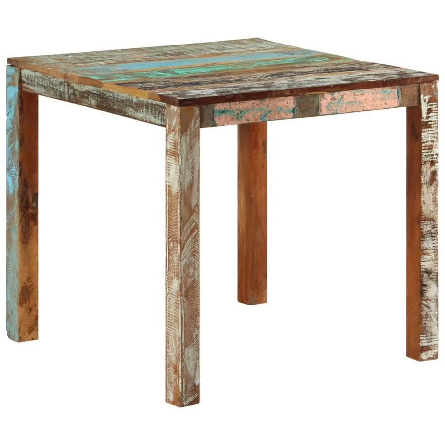 Table à manger 82x80x76 cm Bois de récupération massif - 9