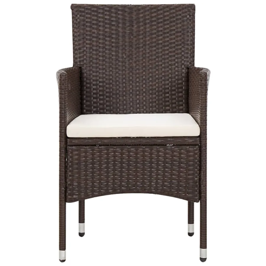 Salon de jardin 5 pcs avec coussins Résine tressée Marron - 14