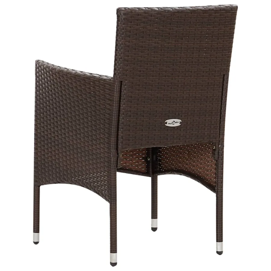 Salon de jardin 5 pcs avec coussins Résine tressée Marron - 15