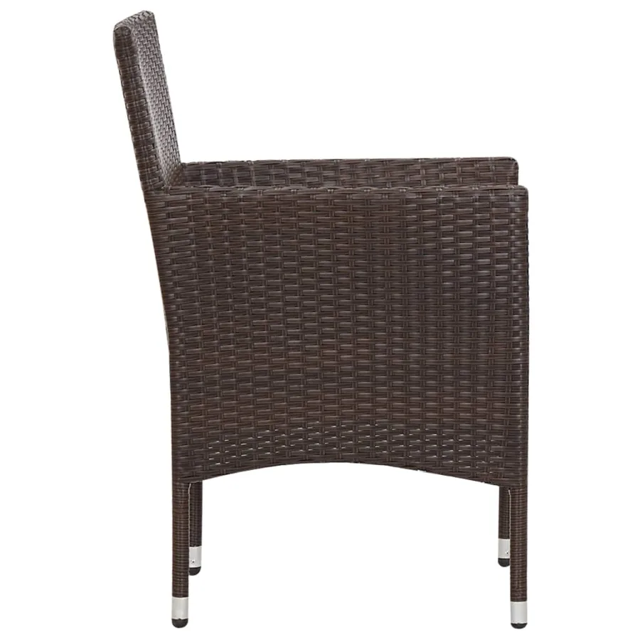 Salon de jardin 5 pcs avec coussins Résine tressée Marron - 16