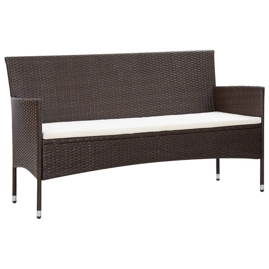 Salon de jardin 5 pcs avec coussins Résine tressée Marron - 3