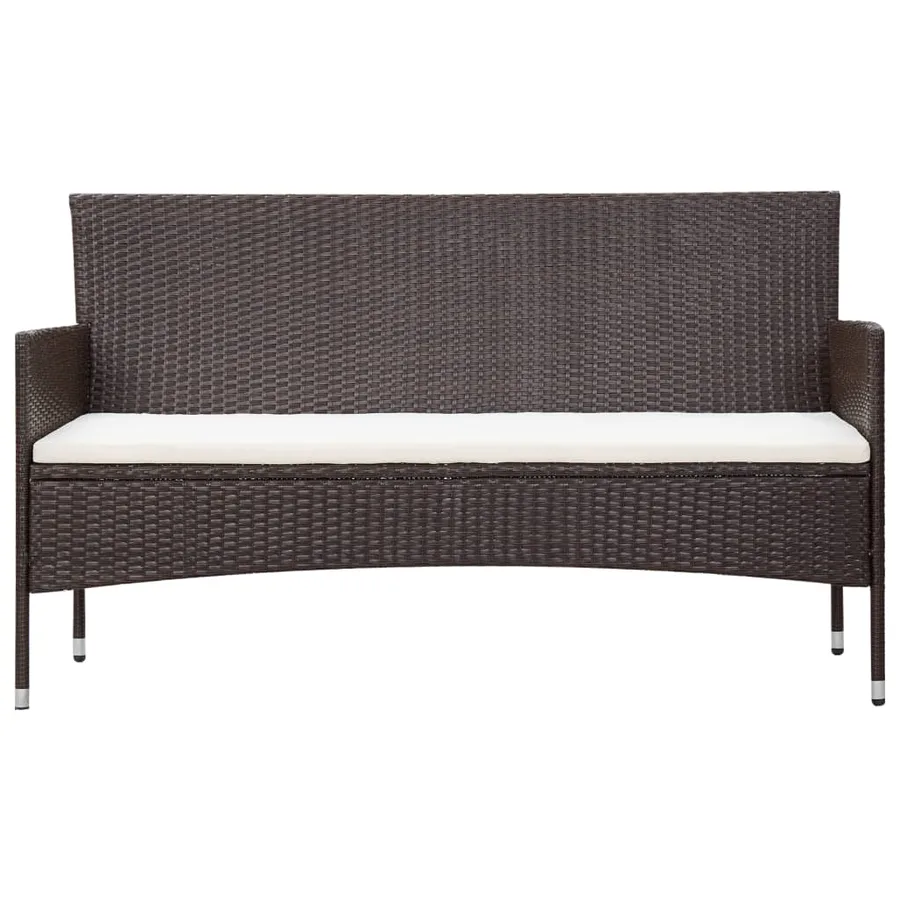 Salon de jardin 5 pcs avec coussins Résine tressée Marron - 4