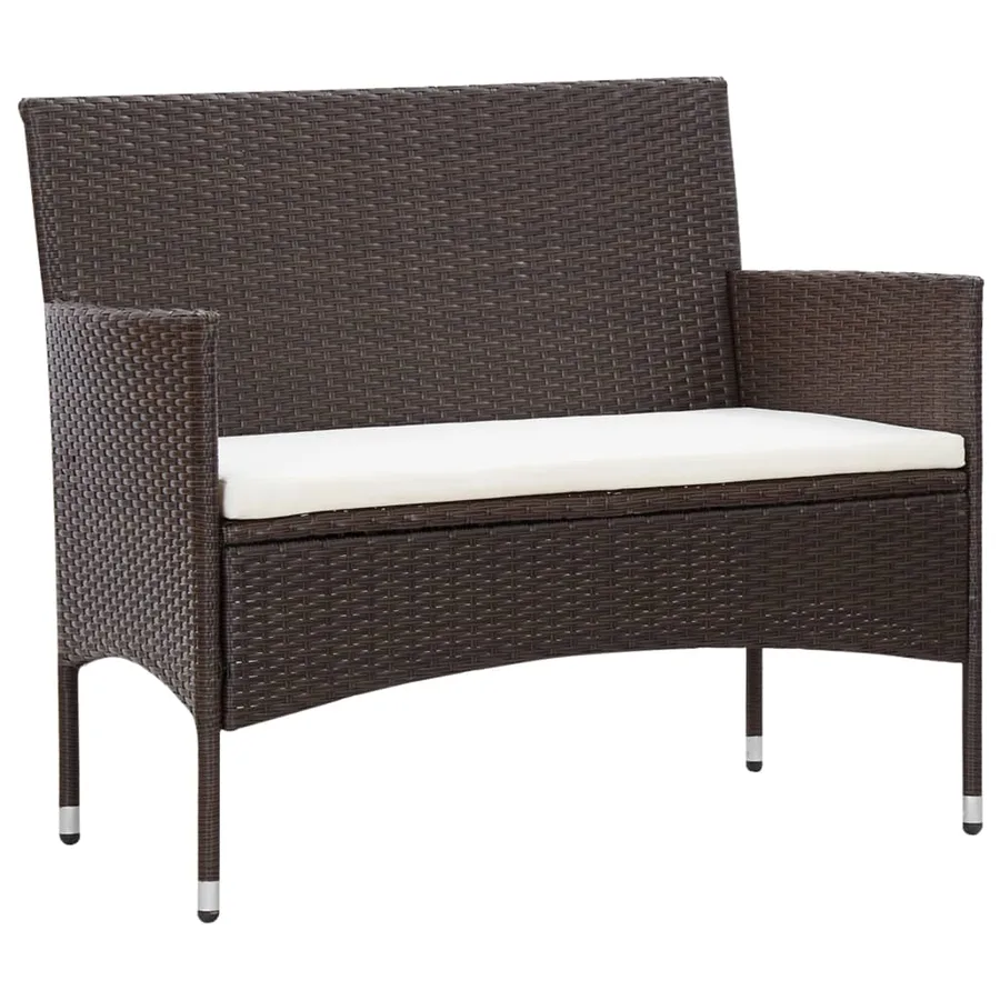 Salon de jardin 5 pcs avec coussins Résine tressée Marron - 5