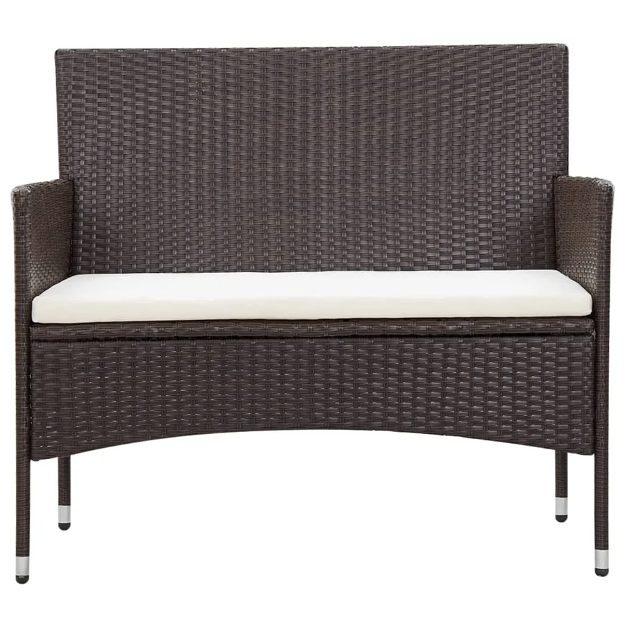 Salon de jardin 5 pcs avec coussins Résine tressée Marron - 6