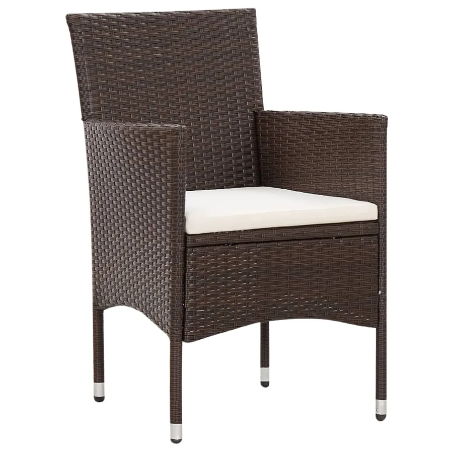Salon de jardin 5 pcs avec coussins Résine tressée Marron - 7