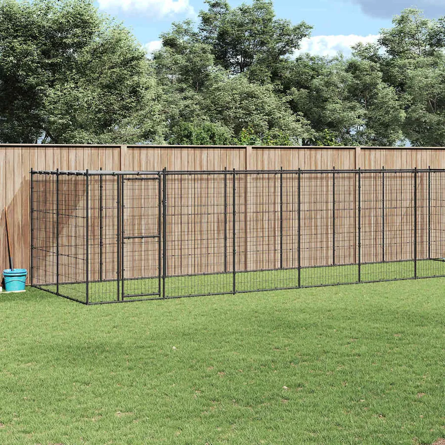 Chenil extérieur Acier avec toit 16,94 m²