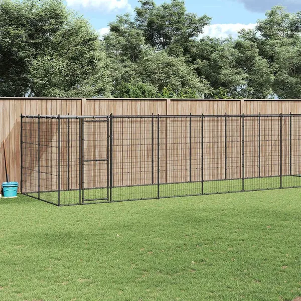 Chenil extérieur Acier avec toit 16,94 m²