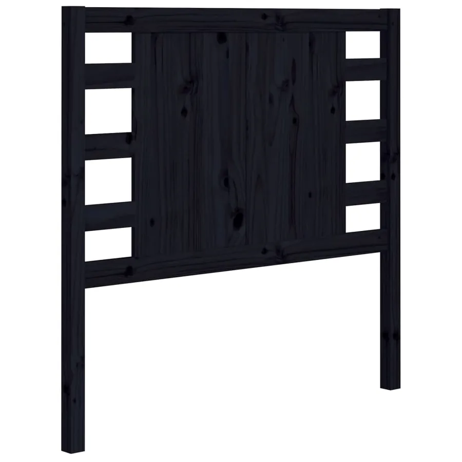 Tête de lit Noir 96x4x100 cm Bois massif de pin - 2