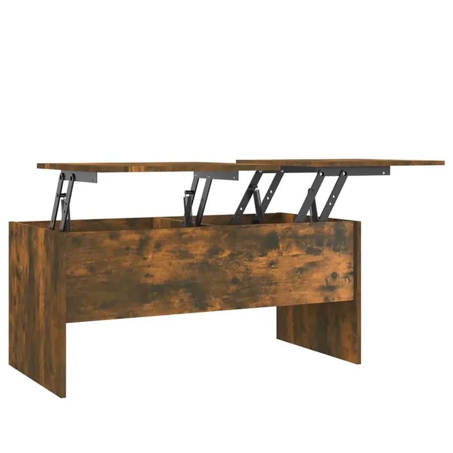 Table basse Chêne fumé 102x50,5x46,5 cm Bois d'ingénierie - 2
