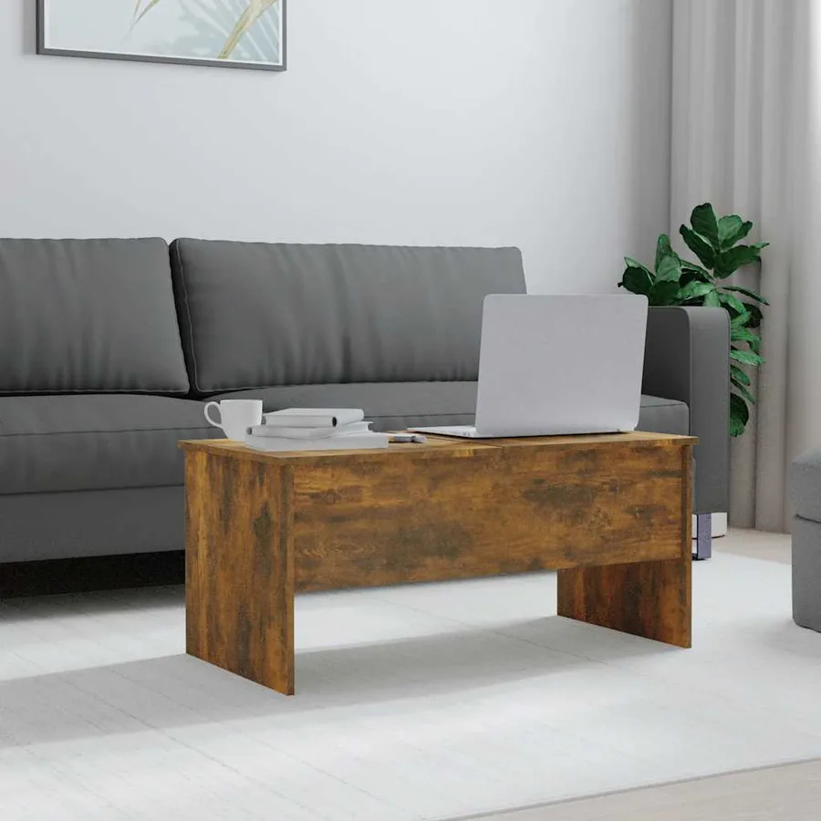 Table basse Chêne fumé 102x50,5x46,5 cm Bois d'ingénierie - 3