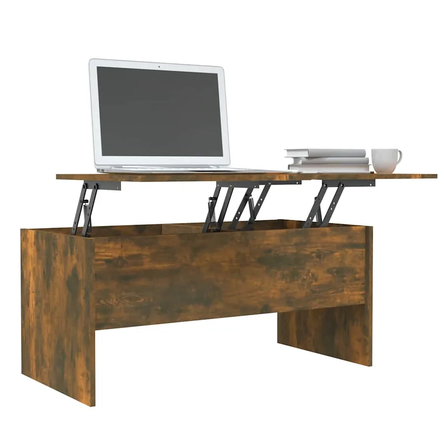 Table basse Chêne fumé 102x50,5x46,5 cm Bois d'ingénierie - 4
